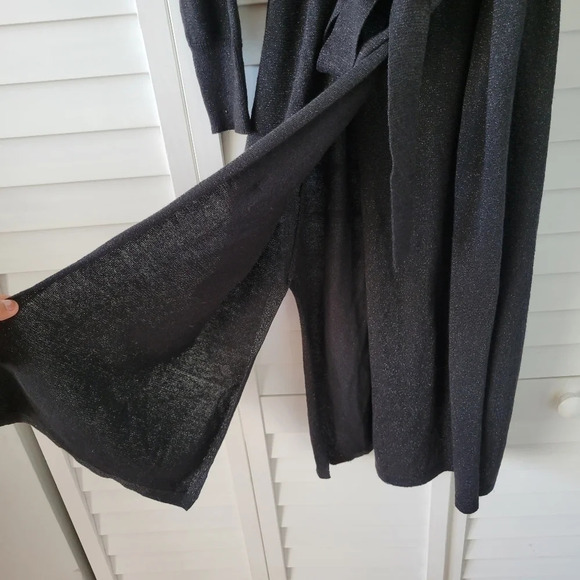 Lovers + Friends Azita Wrap Midi Dress Women M Minimalist Clubwear Goth Cocktail - Picture 7 of 13